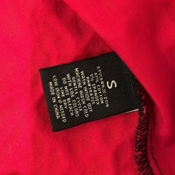 Red leopard cropped jacket size s small red & black denim cheetah print crop - Picture 4 of 5